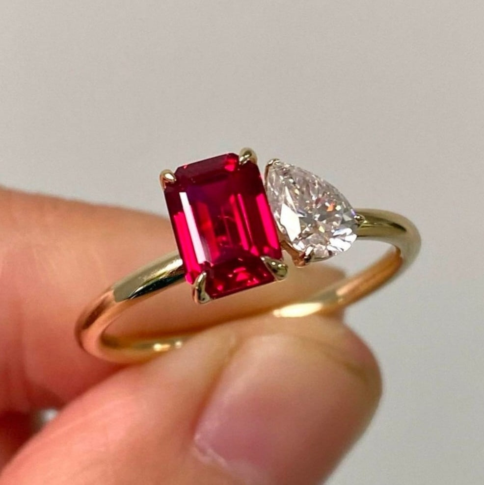 The Eternal Duo – Ruby & Diamond Toi Moi Ring