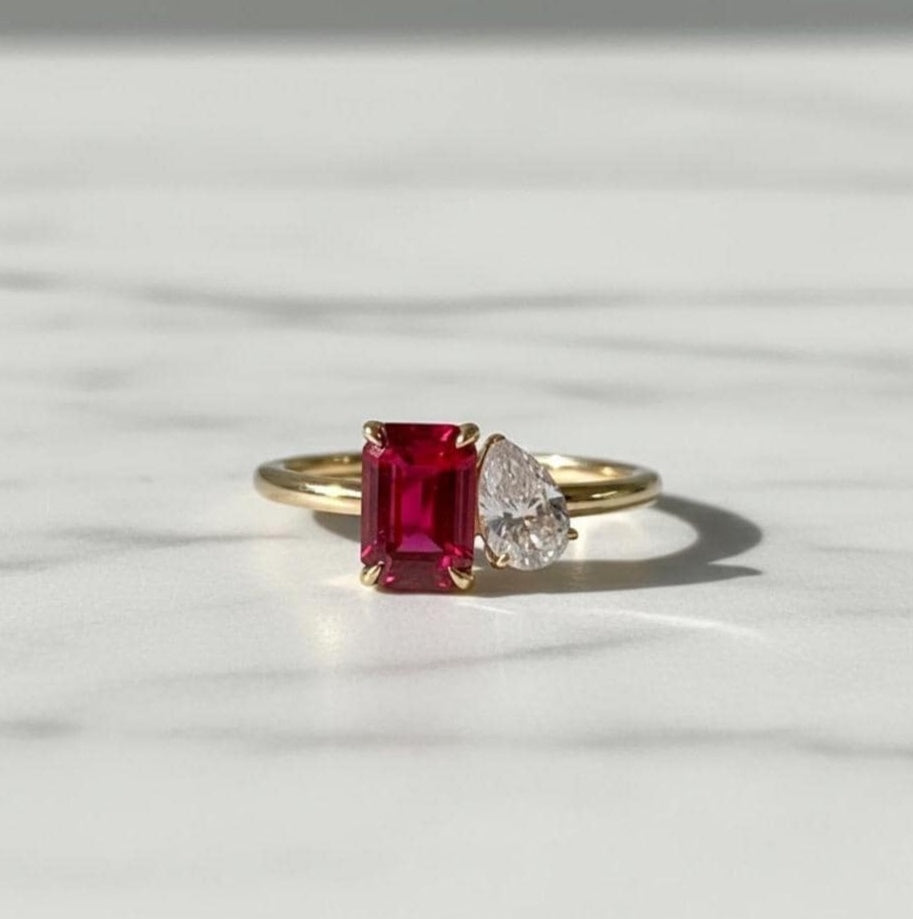 The Eternal Duo – Ruby & Diamond Toi Moi Ring