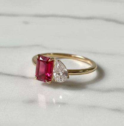 The Eternal Duo – Ruby & Diamond Toi Moi Ring