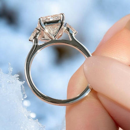 3 ct radiant cut moissanite three stone pear Diamond